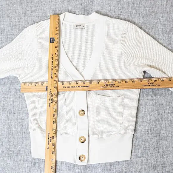 AYR The Waffle Cone Cardigan Sweater in Seashell white size XS - Picture 7 of 11